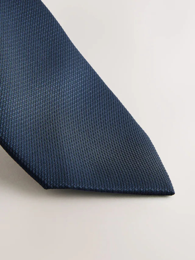Navy Blue Slim Textured Tie