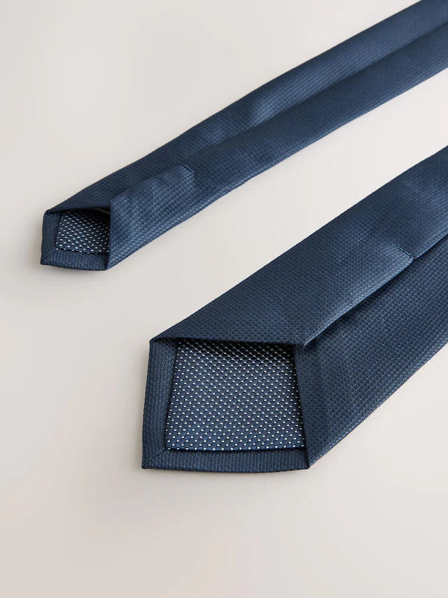 Navy Blue Slim Textured Tie