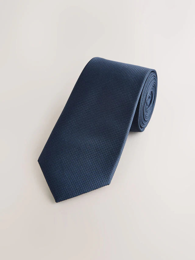 Navy Blue Slim Textured Tie