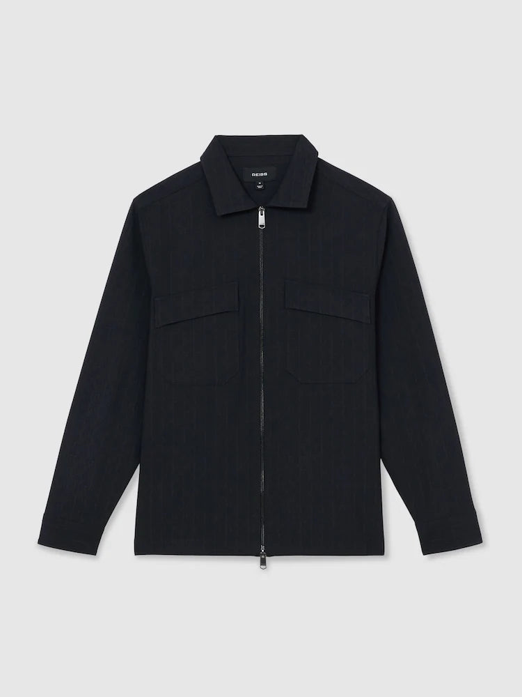 Sidney Stripe Zip-Through Overshirt