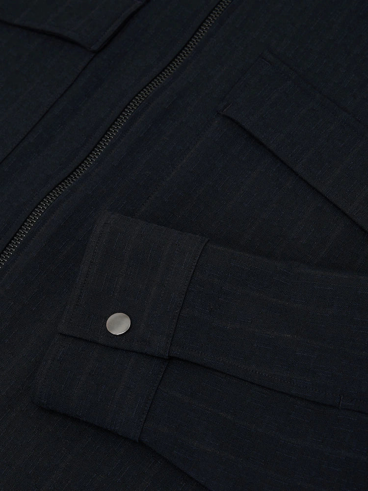 Sidney Stripe Zip-Through Overshirt