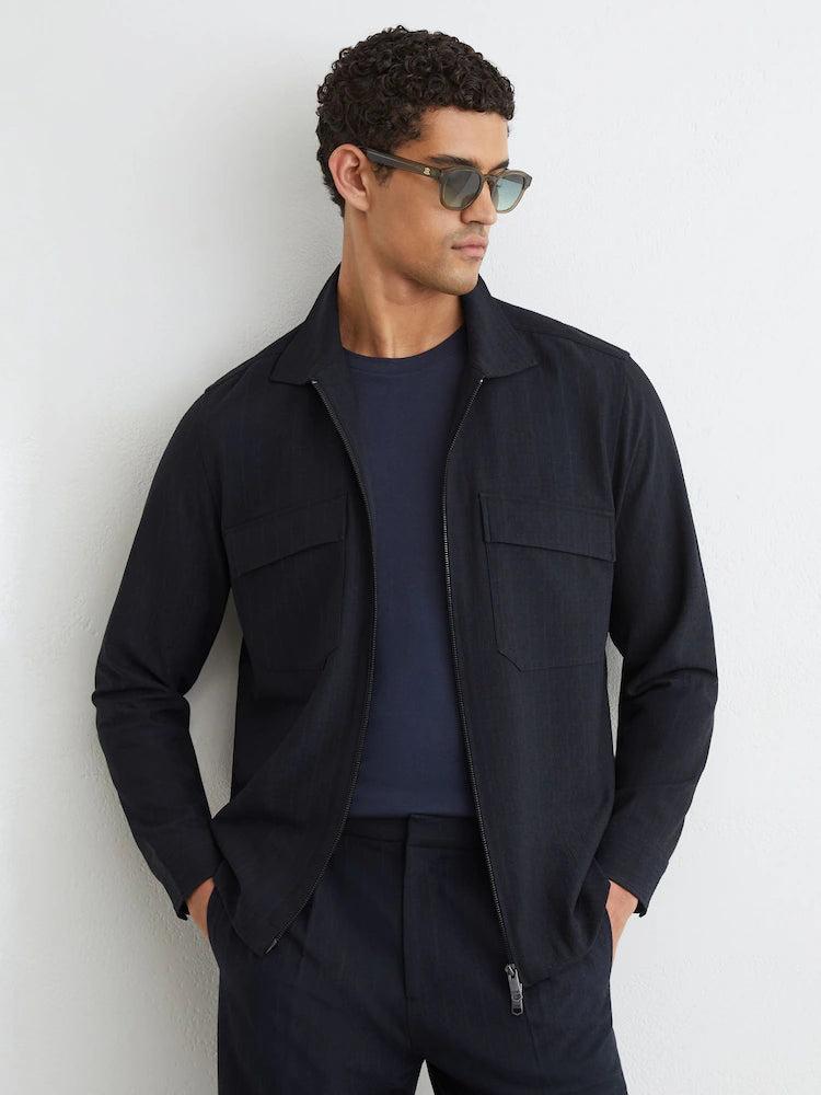 Sidney Stripe Zip-Through Overshirt