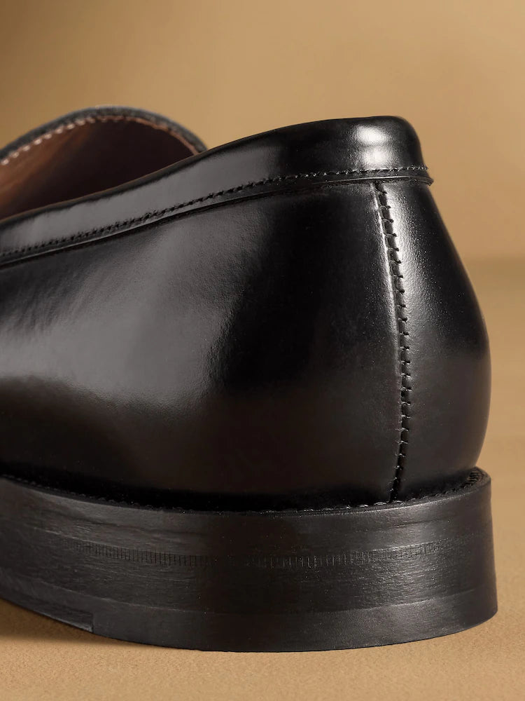 Black Hayton Buckle Strap Loafers
